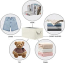 Closet Storage Bins, Linen Closet Organizers and Storage Basket for Shelves, Collapsible Shelf Baskets for Organizing Shelves, Bedroom Clothes Basket, Beige, 3 Pack by CozyNest Decor