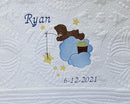 Personalized Baby Blanket Baby Quilt Monogrammed Blankets for Boys and Girls Embroidered Baby Gifts (Teddy Bear Stars) by TinyTreasures Baby Boutique