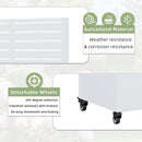 Casaphoria Metal Raised Garden Bed with Trellis and Wheels, 72"x35"x16" Planter Box for Climbing Plants, Vegetables & Vines, Features Drainage Holes and Privacy Screen (White-Louvered) by GreenHaven Gardens