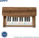 ZIPPY Kids Piano Keyboard, 25 Keys Digital Piano for Kids, Mini Music Educational Instrument Toy, Wood Toy for Toddlers Girls Boys (Walnut) by TinyTreasures Baby Boutique