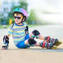 Adjustable Kids Bike Helmet with Knee & Elbow Pads Set, Color Gradient Design for Boys and Girls Aged 3-14+, for Skateboarding, Scooter, Roller & Inline Skating, Longboard by TinyTreasures Baby Boutique
