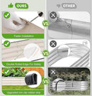 Galvanized Raised Garden Bed - 8x2x1FT Metal Planter Boxes Outdoor | Oval Steel Raised Bed Kit for Gardening with Protective Tape, Bracing Rods, Gloves for Vegetables, Flower, Herb (White) by GreenHaven Gardens