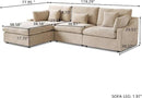 JACH L-Shaped Sectional Couches for Living Room, Cloud Sectional Couch with Deep Seat, Modular Sectional Sofa with Chaise, Covers Removeable & Washable, Sofas Furniture for Living Room, Khaki by CozyNest Decor