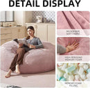 Bean Bag Chair 6Ft, Memory Foam Filled, Large Beanbag Chairs for Adults and Teens, Soft Sofa with Removable Flannel Cover, Round Couch for Living Room Bedroom College Dorm (Pink, 6FT-67×67"×24") by CozyNest Decor