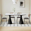 Rattan Dining Chairs Set of 2, Mid Century Modern Dining Chairs with Cane Back for Kitchen Dining Room, 19 Inch Faux Leather Black by CozyNest Decor