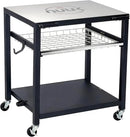 NUUK Double-Shelf Movable Outdoor Pizza Oven Table, 24" x 30" Stainless Steel Commercial Multifunctional Food Prep Worktable with Drawer on Wheels by CozyNest Decor