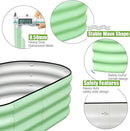 SnugNiture Galvanized Raised Garden Bed Outdoor, 2 Pcs 4x2x1ft Oval Metal Planter Box for Planting Plants Vegetables, Green by GreenHaven Gardens