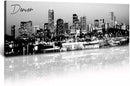 Black and White Wall Art Denver Skyline Cityscape Skyscrapers Canvas Print Painting Landscape USA City Buildings Pictures Modern Artwork for Man Room Office Living Room Decoration 13.8"x47.3" by CozyNest Decor