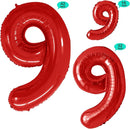 GOER 2 Pcs 42 Inch Red Foil Balloons Number 9,Huge Number Balloons for 9th 99th Birthday Party Supplies Anniversary Decorations by TinyTreasures Baby Boutique