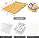 Spice Drawer Organizer with 24 Spice Jars and 216 Labels,Non-slip Rubber, Bamboo 4 Tier Spice Racks Tray Seasoning Containers for Kitchen Drawers,Cabinets,Countertops,13" Wide * 15.8" Deep by CozyNest Decor