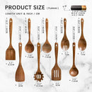 Wooden Spoons for Cooking, Nonstick Cooking Utensil Set with 9 Piece Acacia Wooden Spatulas and Spoons for Cooking, Terrific for Everyday Kitchen Tasks by CozyNest Decor