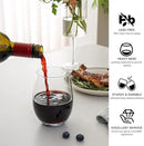 Stemless Wine Glasses Set of 8, 18 Ounces Red & White Wine Glasses for Party, Lead-free, Ideal Wine Accessories Gift (Clear) by CozyNest Decor