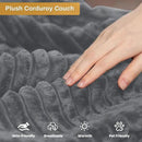 HYJT-H&K Modular Sectional Sofa Cloud Secttional Couch, 132" Comfy U Shaped Couches for Living Room, Deep Seat Memory Foam Fluffy Plush Corduroy Boneless Couch Sectionals with Chaise, Grey by CozyNest Decor