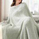 Snuggle Sac Heather Sage Green Blanket for Couch, Reversible Super Soft Knitted Blankets Warm Cozy Fuzzy Plush Throw Blankets for Sofa, Bed, Camping, Sage Green, 60x80 inches by TinyTreasures Baby Boutique
