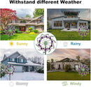 Viveta Outdoor Wind Spinners, 13" Metal Wind Sculpture with Stable Stake, Double-Sided Windmill,Wind Spinner for Yard and Garden by CozyNest Decor