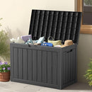 45 Outdoor Storage Box, Waterproof Resin Deck Box with Side Handles, Lockable Outdoor Bench for Indoor & Outdoor Use, Storage Bin for Patio Cushions, Garden Tools, Package Delivery, Black by CozyNest Decor