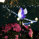 Afirst Decorative Solar Lights Outdoor Solar Hummingbird Stake Lights Hand Blown Glass Decorative Garden Pathway Light Outdoor Waterproof Glass Stakes Blue by GreenHaven Gardens