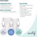 Motif Medical Pump-to-Bag Electric Breast Pump Adapter -Compatible w/Spectra S1 & S2 Breast Pump - Pump Adapter w/Twist Shield Connectors - 3-Step Time-Saving Nursing Pump Adapter (Set of 2) by TinyTreasures Baby Boutique