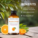 Majestic Pure Brazilian Orange Essential Oil with Glass Dropper - Huge 4 Fl Oz - 100% Pure and Natural Br Orange Oil - Premium Grade Essential Oils for Diffuser, Aromatherapy, Soap and Candle Making by CozyNest Decor