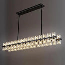 Crystal Black Rectangular Chandelier Light Fixture,54 in Dining Room Chandeliers Over Table,Modern Chandeliers For Living Room,Arcachon Chandelier,Kitchen Island Chandeliers Includes 60xG4 Bulbs by CozyNest Decor