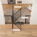 Cumbor 36" Extra Tall Baby Gate for Stairs, 29.7-48" Wide Dog Gates for Doorways, Auto Close Safety Gate for Babies and Pets, Easy Install, Pressure Mounted, Fits Doorways, Stairs, Entryways, Black by TinyTreasures Baby Boutique