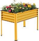 Land Guard Galvanized Raised Garden Bed with Legs, Galvanized Planter Raised Garden Boxes Outdoor, Oval Large Metal Raised Garden Beds for Vegetables(Yellow)……… by CozyNest Decor