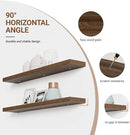 Heimlove Floating Shelves for Wall 48 Inches Long,9.3" Deep Walnut Floating Shelf Set of 2,Wall Mounted Wood Shelves for Bathroom Bedroom Living Room Kitchen Office,Shelf for Books Storage Room Decor by CozyNest Decor