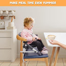 Bear Booster Seat for Kitchen Chairs, Portable High Chair for Babies 6–12 Months, Adjustable 3-Level Foldable Booster with Removable Tray, Ideal for Home, Outdoor, Camping, and Travel by TinyTreasures Baby Boutique