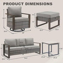 Outdoor Wicker Patio Furniture Set - 8 Piece Patio Conversation Set with 4 Wicker Swivel Rocker Chairs,2 Rattan Ottoman 1 Side Table and 1 Couch,Thick Cushions,Deep Seating(Mixed Grey/Grey) by CozyNest Decor