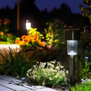 EcoGreen Outdoor Pathway Solar Light, 8pcs Pack,Garden Patio Balcony Walk Way Lights, Stainless Steel Leg, 5000K Daylight, IP65 Waterproof, 1.85 * 12.2in by CozyNest Decor