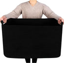 MINTWOOD Design 22in Extra Large Blanket Basket Holder Living Room, Rectangle Rope Woven Storage Basket with Handles for Laundry, Pool Towels, and Shoes, Dog Toy Organizer Bin Box, Full Black by GreenHaven Gardens