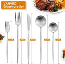 Matte Satin Finish Silverware Set, 40-Piece Tableware Cutlery Set, Utensils Set Service for 8, Dishwasher Safe by CozyNest Decor