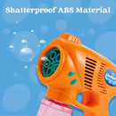 JOYIN 2 Bubble Guns with 2 Refill Solution (10 oz Total), Automatic Bubble Maker Blower Machine for Kids, Toddlers, Outdoors, Party, Birthday Gift, Easter Toys (Blue, Orange) by TinyTreasures Baby Boutique