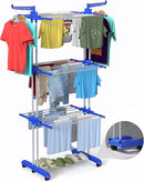 Bigzzia Clothes Drying Rack, 67.7 Inch Laundry Drying Rack with Foldable Base, 4 Tier Stainless Steel Drying Rack Clothing, Movable Laundry Rack for Indoor Outdoor-Blue by TinyTreasures Baby Boutique