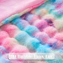 NEWCOSPLAY Faux Fur Twin Blanket Dark Rainbow Luxury Fluffy Thick Warm Bubble Blanket for Couch Sofa Bed 700GSM (Dark Rainbow, Twin(60"x80")) by CozyNest Decor