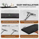 Floating Wall Shelves 4-Pack - Rustic Black 16-inch Wooden Wall Shelves for Storage and Décor, Multi-Functional and Easy to Install for Living Room, Bedroom, and Kitchen by CozyNest Decor
