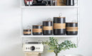 Small Ceramic Jar with Lid, Coffee Container Kitchen Food Storage Jars for Spice Sugar Tea Bag Matcha Container Airtight, Stacairtightkable Decorative Jars for Countertop, Black & 5oz by CozyNest Decor