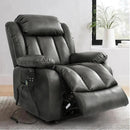 MAEVIS Power Recliner Chair, Lay Flat Sleeping Lift Chairs Recliner for Elderly with Heat and Massage,Comfy Real Breathable Leather Recliners with Dual OKIN Motor for Living Room (Silver Grey) by CozyNest Decor
