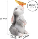 Garden Statue Outdoor Decor-Rabbit with Solar Butterfly Changing Lights Garden Statues,Bunny Statue for Patio,Balcony,Yard,Lawn Ornament,Gardening Gifts for Mom Grandma by GreenHaven Gardens