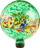 VOREEN 10-Inch Glass Gazing Ball, Outdoor Gazing Globe, Reflective Ball Yard Decoration for Homes, Patio, Lawn and Gardens, Gift for Mom Wife Friend, Phoenix Tail Design, Green by CozyNest Decor