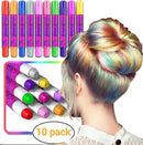 Desire Deluxe Hair Chalk for Girls Makeup Kit of 10 Temporary Colour Pens Gifts, Great Toy for Kids Age 5 6 7 8 9 10 11 12 13 Years Old, "Blue,Green,Grey,Pink,Purple by TinyTreasures Baby Boutique