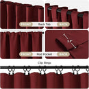 Joydeco Blackout Curtains 108 Inches Long, Thermal Insulated Black Out Curtains 2 Panels Set, Room Darkening Drapes for Living Room Window Rod Pocket Back Tab (W52 x L108 Inch, Burgundy Red) by TinyTreasures Baby Boutique