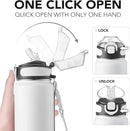 Enerbone 32 oz Insulated Water Bottle, Stainless Steel Bottle with Carrying Strap, Double-Wall Vacuum Insulation Design, Leakproof Sports Bottle with Straw, Keep Drinks Cold or Hot for Hours by CozyNest Decor
