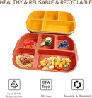 greenandlife 10.8 Inch 4PCS Divided Plates for Kids Adults, Portion Control Plates, Dishwasher & Microwave Safe Compartment Plate, Unbreakable Lightweight Reusable Wheat Straw Plates, Sunset by CozyNest Decor