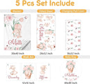 Custom Baby Crib Bedding Set - 5 Pcs Personalized Name Baby Crib Set with Double Layer Blanket - Soft Tulip Bunny Nursery Bedding Set for Girls Boys - Customized Gifts for Infants Toddlers by TinyTreasures Baby Boutique
