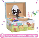Jewelry Box for Girls by Jewelkeeper - Barn Design Musical Jewelry Box with Spinning Horse Doll - Pony Stuff for Girls, Horse Gift for Kids, Equestrian Keepsake for Ages 2 Up - Home on The Range Tune by TinyTreasures Baby Boutique