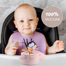 Silicone Snacks Containers for Toddlers, Baby Food Catcher Spill Proof, Kid Snacks Holder with DustProof Lid, 2 Pack Dishwasher Safe (Blush/Mauve) by TinyTreasures Baby Boutique