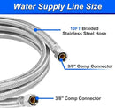 Dishwasher Installation Kit - 10 FT Stainless Steel Dishwasher Hose with 3/8" Compression Connections,Food Grade PEX Inner Tube Dishwasher Water Supply Line with Elbows,Adapters and 6 FT Power Cord by CozyNest Decor