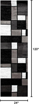Rugshop Contemporary Modern Boxes Runner Rug 2' x 10' Gray by TinyTreasures Baby Boutique
