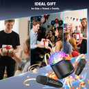 Karaoke Machine with Disco LED Lights for Adults Kids, Portable Bluetooth Speaker with 2 Wireless Microphone Toys Gifts for Girls Boys Birthday Family Home Party by TinyTreasures Baby Boutique